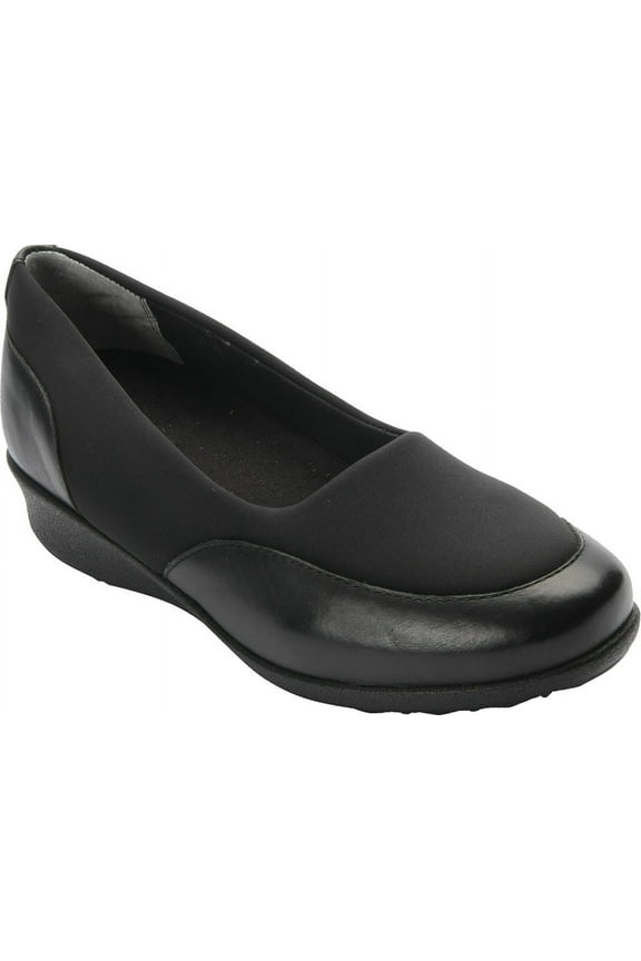 Women's Drew London II Wedge Black Leather/Stretch 9 N