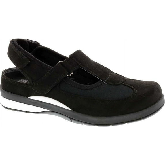 Women's Drew Odyssey Slingback Black Microsuede/Mesh 6 W