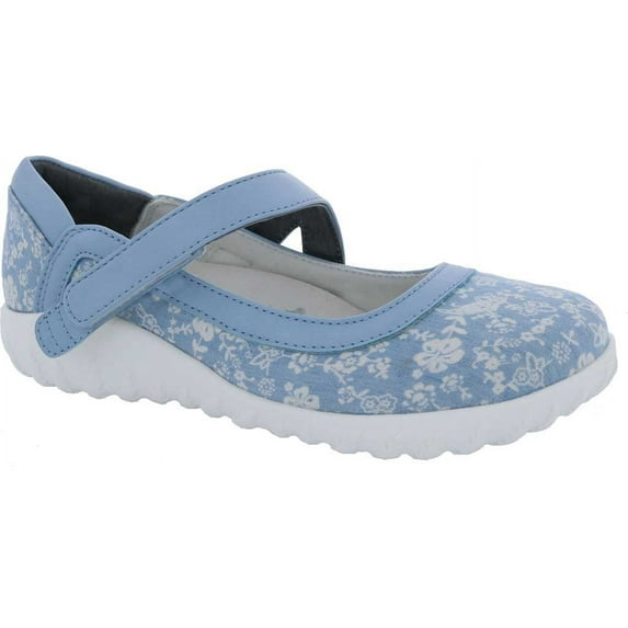 Women's Drew Rainbow Mary Jane Blue/White Textile 11 WW