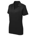 thumbnail image 1 of Women's Dri-Equip Short Sleeve Racer Mesh Polo Shirt-M-Black, 1 of 2
