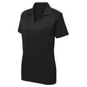 Women's Dri-Equip Short Sleeve Racer Mesh Polo Shirt-S-Black
