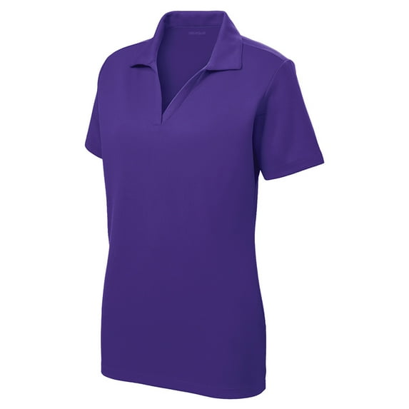 Women's Dri-Equip Short Sleeve Racer Mesh Polo Shirt-S-Purple
