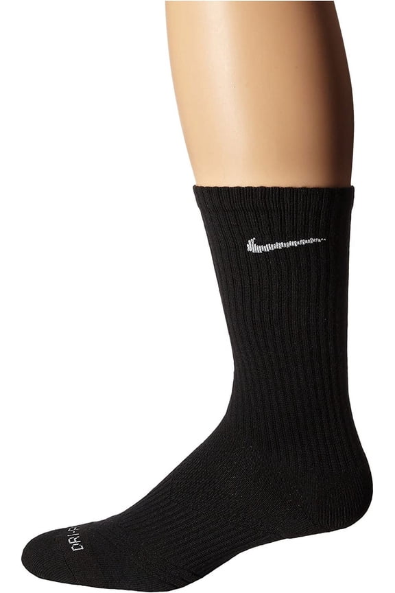 Women's Dri-Fit Cushion Crew 3-Pair Pack (Medium, Black/White)