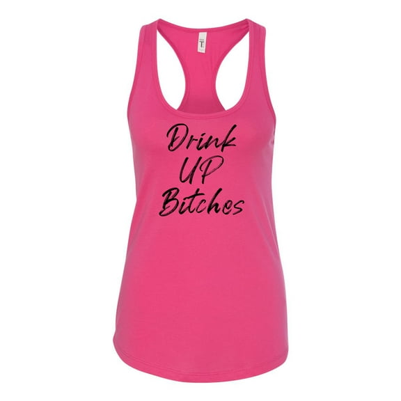 Women's Drink Up B*tches Ladies Racerback Tank Top-Raspberry-small