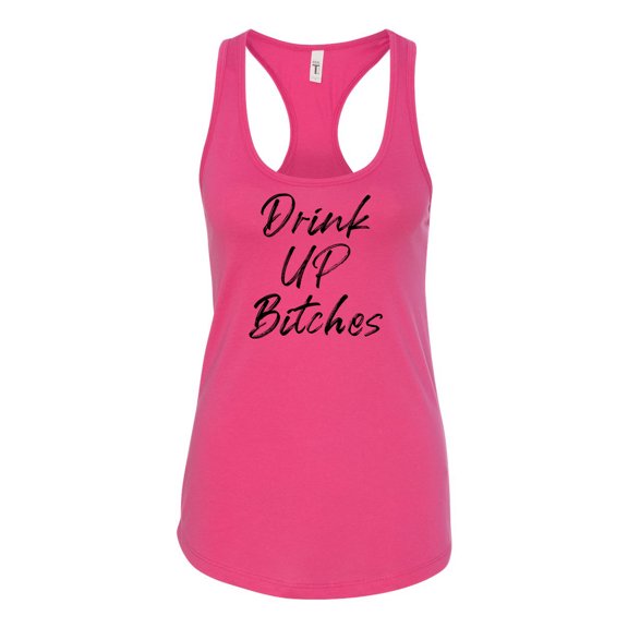 Women's Drink Up B*tches Ladies Racerback Tank Top-Raspberry-xl