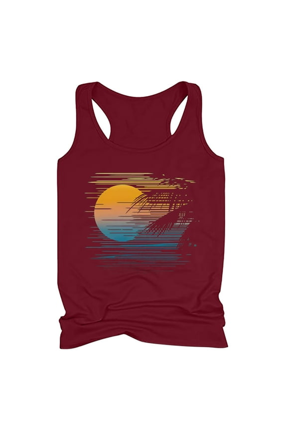 Women's Drinking Tank Tops Adult Girls Beach Funny Graphic Racerback Tanks Vest Sayings Blouse