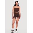 thumbnail image 1 of Women's Drop Waist Mesh Detail Biker Shorts, 1 of 4