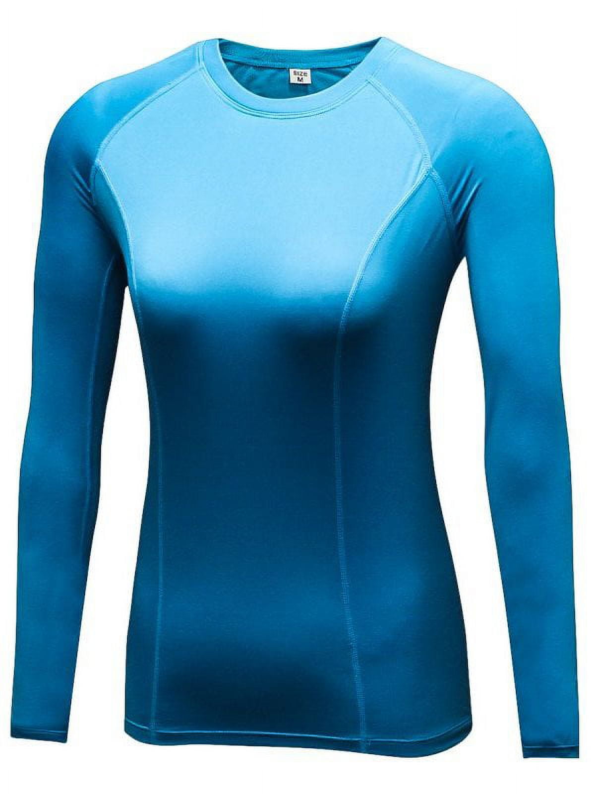 Women's Dry Fit Athletic Thermal Compression Long Sleeve T Shirt