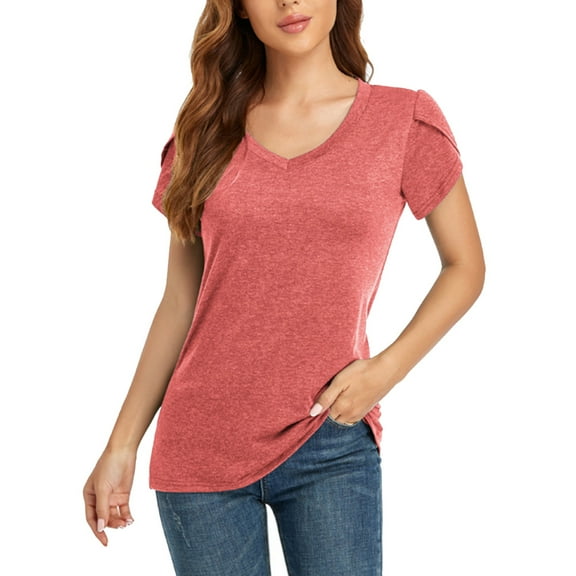 Women's Dry Fit Tshirt Short Sleeve MoistVre Wicking Athletic Shirts Sport Activewear Tee V Neck WorkoVt Top