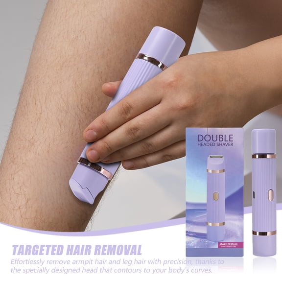 Women's Dual-Head Electric Shaver and Bikini Trimmer, USB Rechargeable, Body Hair Trimmer for Face, Lips, Chin, Bikini Line, Underarms and Legs