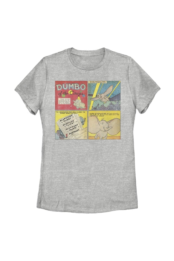 Women's Dumbo Comic Panels Graphic Tee Athletic Heather 2X Large