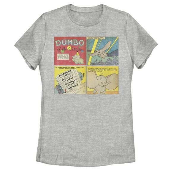 Women's Dumbo Comic Panels  Graphic Tee Athletic Heather Large