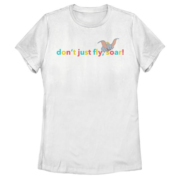 Women's Dumbo Don't Just Fly, Soar Graphic Tee White X Large