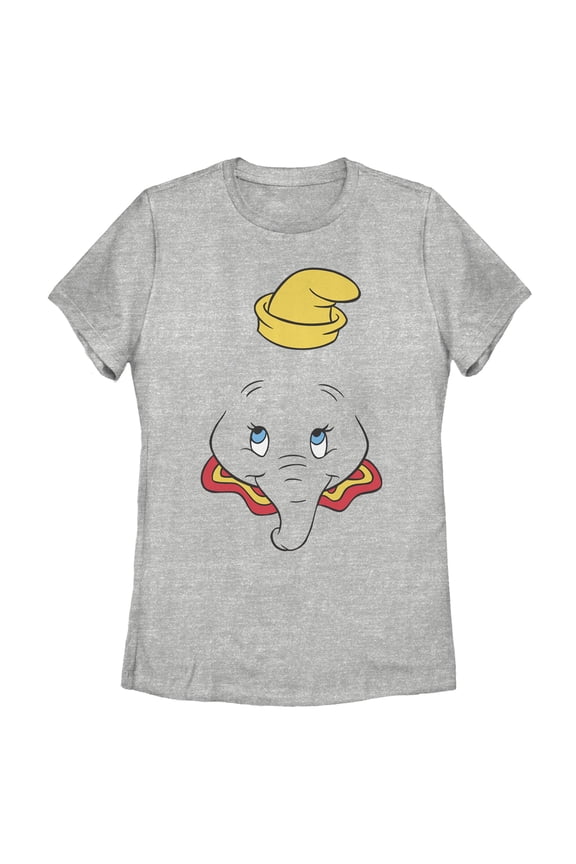 Women's Dumbo Large Portrait  Graphic Tee Athletic Heather Large
