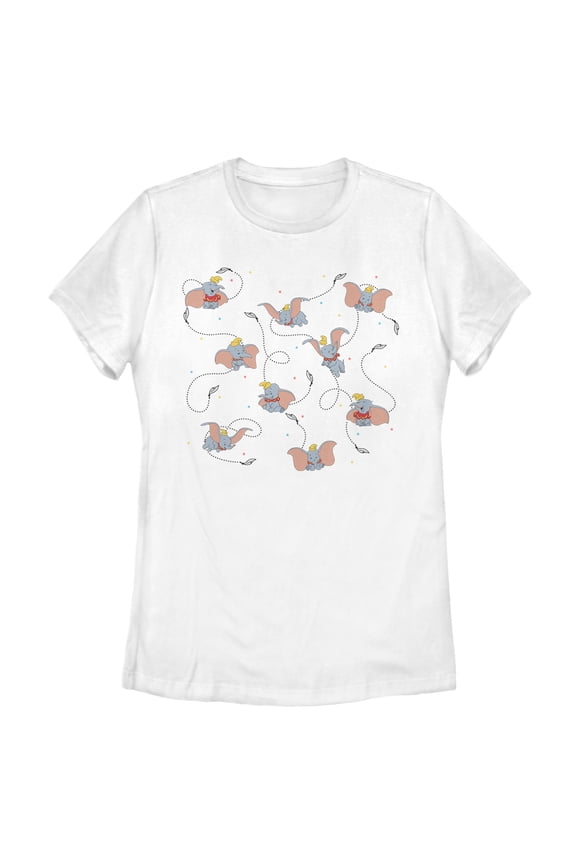 Women's Dumbo Learning to Fly Graphic Tee White 2X Large