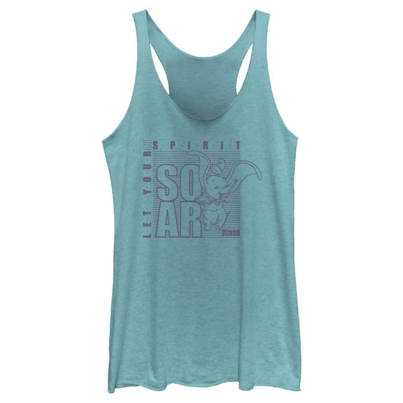 Women's Dumbo Let Your Spirit Soar Racerback Tank Top Tahiti Blue Large
