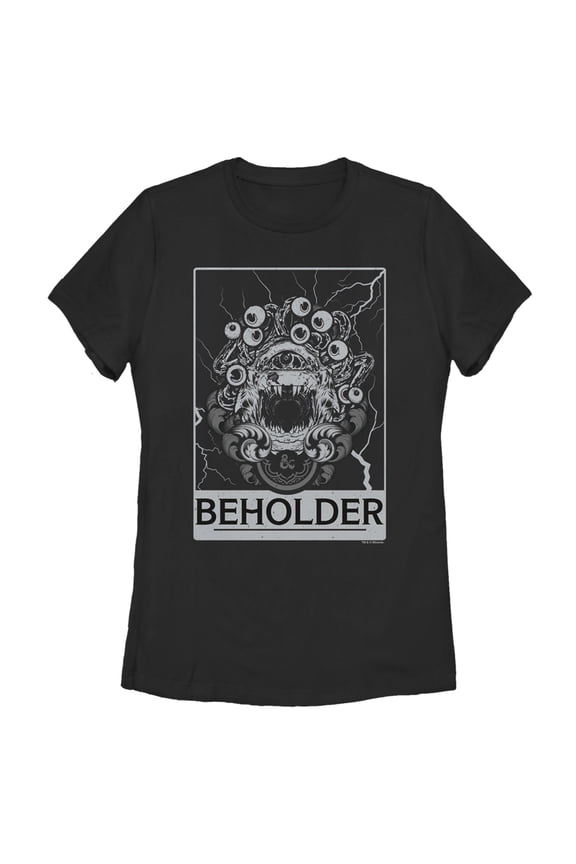 Women's Dungeons & Dragons Beholder Card  Graphic Tee Black Small