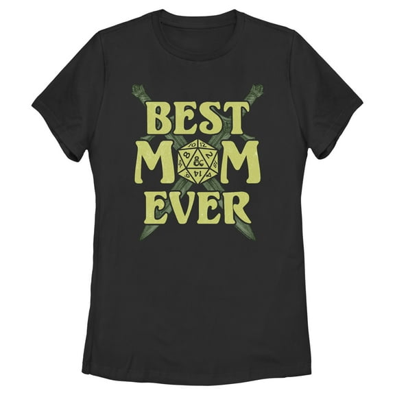 Women's Dungeons & Dragons Best Mom Ever  Graphic Tee Black X Large