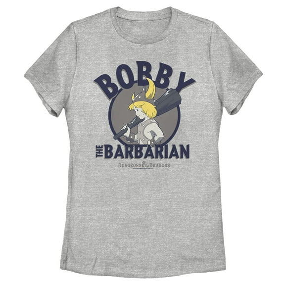 Women's Dungeons & Dragons Bobby the Barbarian Club Cartoon  Graphic Tee Athletic Heather Small