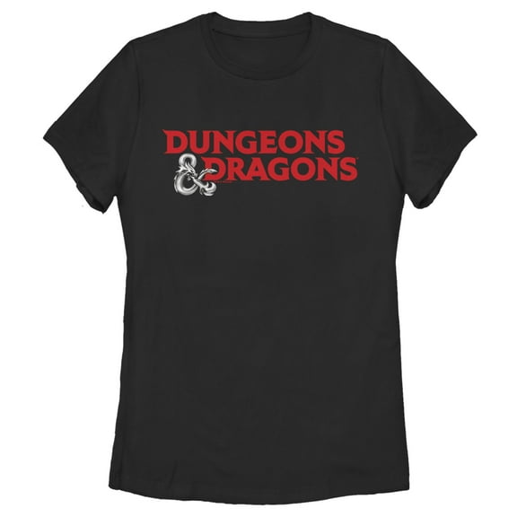 Women's Dungeons & Dragons Bold Logo  Graphic Tee Black Medium
