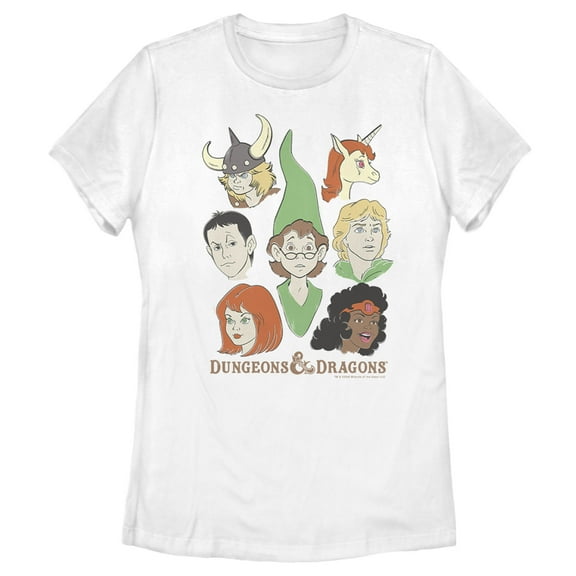 Women's Dungeons & Dragons Cartoon Favorite Players  Graphic Tee White 2X Large