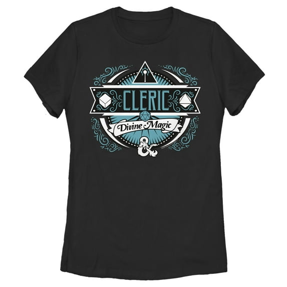 Women's Dungeons & Dragons Cleric Divine Magic Graphic Tee Black X Large