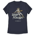 thumbnail image 1 of Women's Dungeons & Dragons Diana the Acrobat Pose Cartoon  Graphic Tee Navy Blue Small, 1 of 4