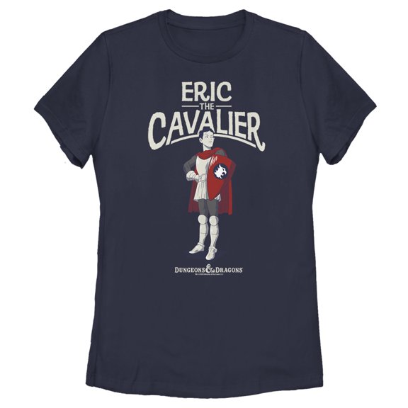 Women's Dungeons & Dragons Eric the Cavalier Pose Cartoon  Graphic Tee Navy Blue Small