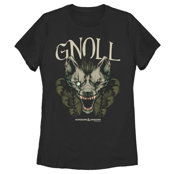 Women's Dungeons & Dragons Gnoll Monster Portrait Graphic Tee Black X Large