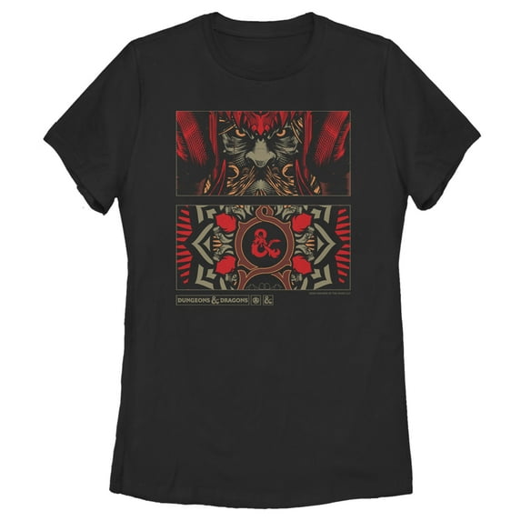 Women's Dungeons & Dragons Player's Handbook Art Graphic Tee Black 2X Large