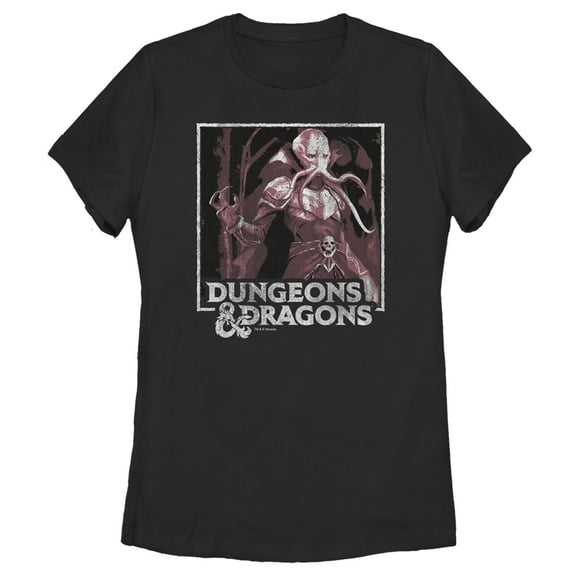 Women's Dungeons & Dragons Retro Mind Flayer  Graphic Tee Black Large