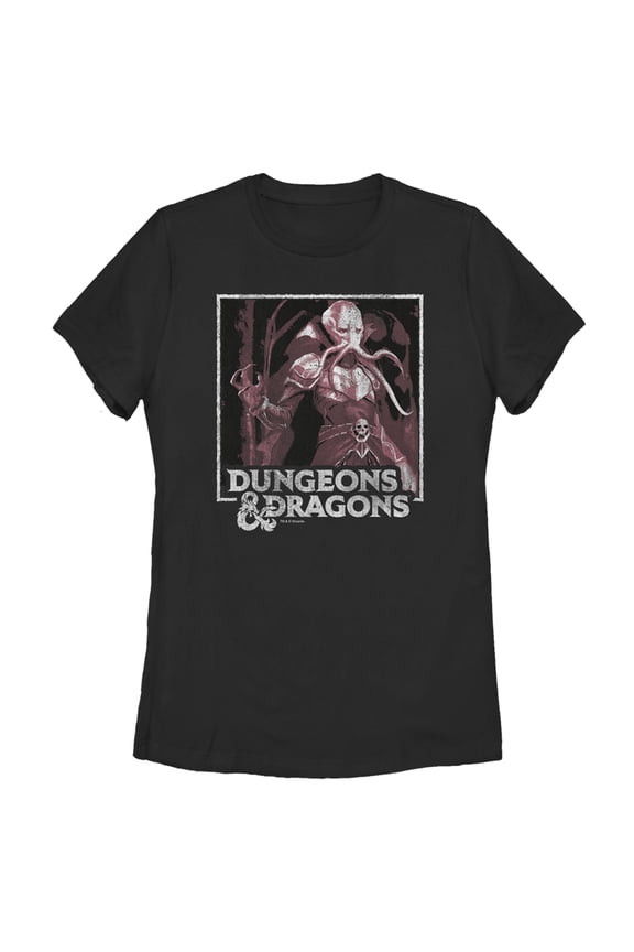 Women's Dungeons & Dragons Retro Mind Flayer Graphic Tee Black Small