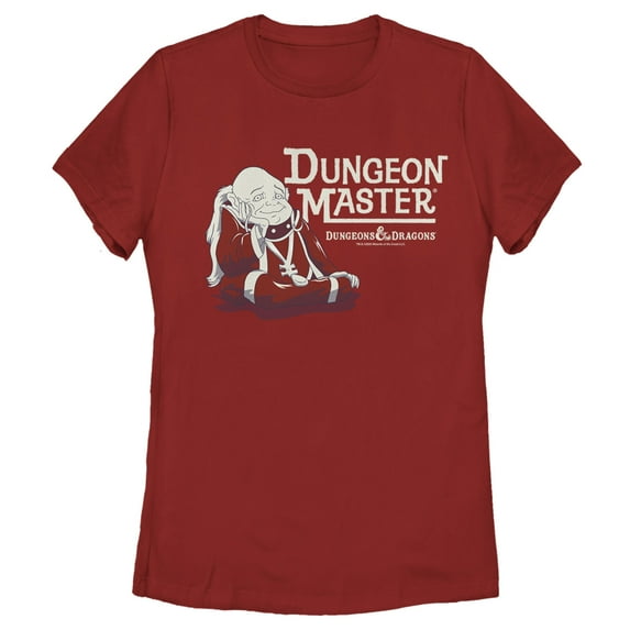 Women's Dungeons & Dragons Wise Dungeon Master Cartoon Graphic Tee Red 2X Large