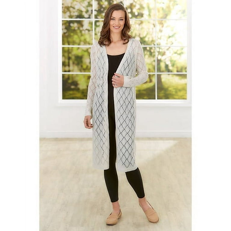 Women s Duster Cardigans Medium Ivory