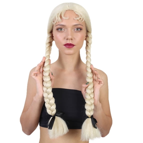 HPO Adult Women's  Wig | Multiple Colors Option Long Braided Wig | Premium Breathable Capless Cap