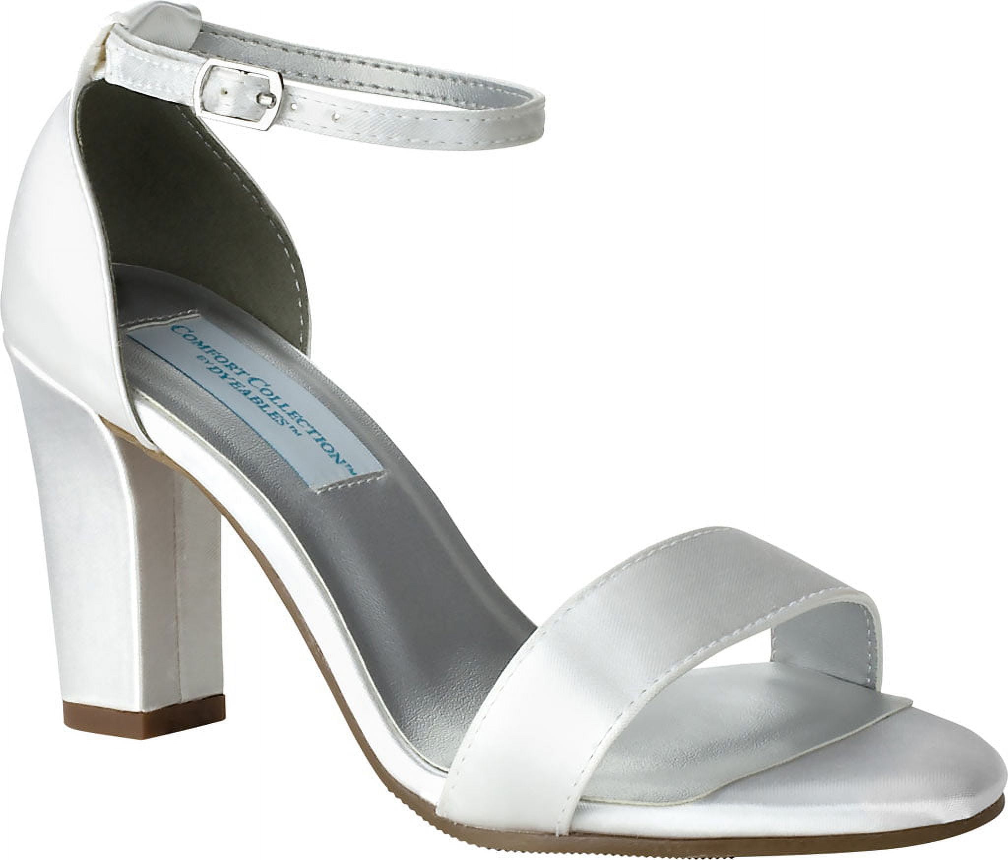 Women's Dyeables Maddox Ankle Strap Sandal White Satin M