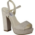 thumbnail image 1 of dyeables, inc womens women's whitta platform dress sandal, champagne, 7.5 m us, 1 of 2