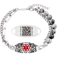 Women’s Dynamic QR Code Medical Alert Bracelet, Adjustable Purple ...