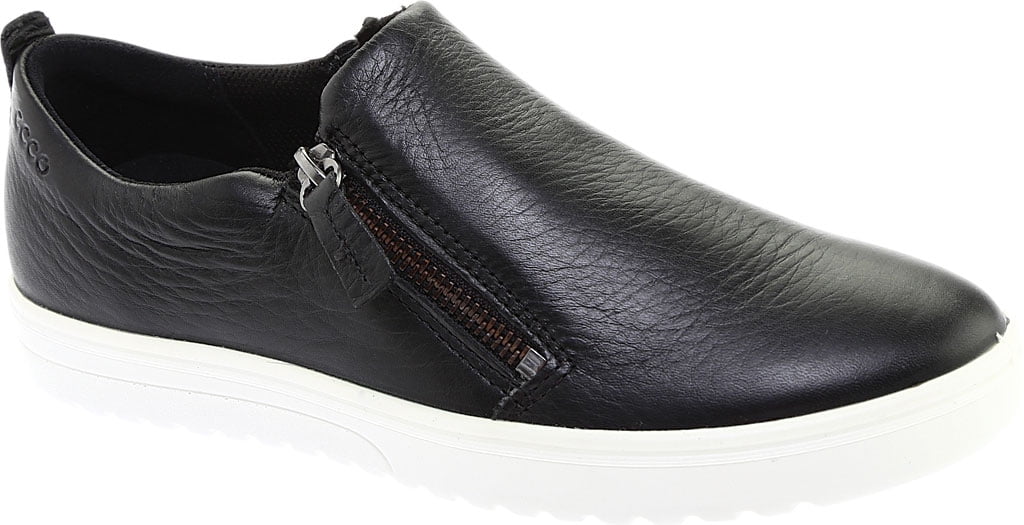Women s ECCO Fara Zip Sneaker Black Leather 43 M Walmart