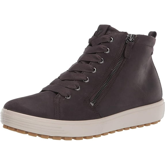 ECCO Women's Soft 7 Tred Gore-TEX High Sneaker, Shale Oil Nubuck, 6-6.5