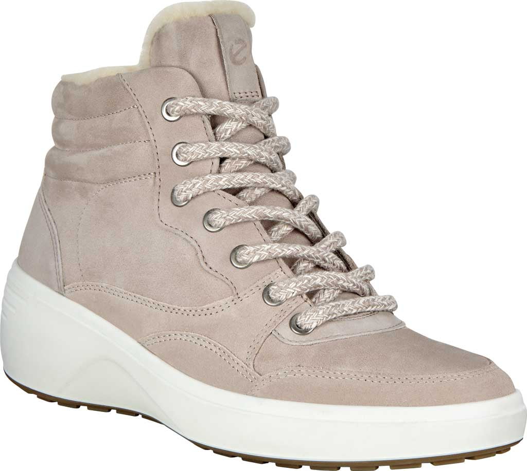 Women s ECCO Soft 7 Wedge Tred Ankle Boot Grey Rose Moon Rock Calf