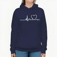 thumbnail image 1 of Women's  ECG Pattern Design 330 Gram Hoodie Kangaroo Pouch, 1 of 10