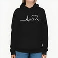 thumbnail image 1 of Women's  ECG Pattern Design 330 Gram Hoodie Kangaroo Pouch, 1 of 10