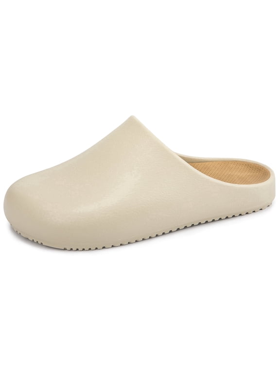 Women's EVA Clogs Garden Shoes Slip-on Indoor Outdoor Lightweight Comfort Soft Cushioned Insole with Arch Support Slip Resistant Sandals(Beige 9)