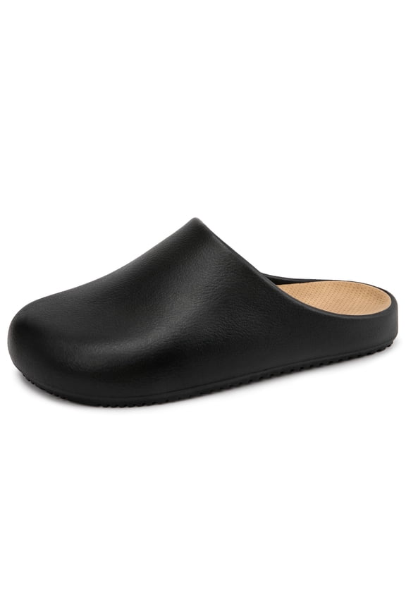 Women's EVA Clogs Garden Shoes Slip-on Indoor Outdoor Lightweight Comfort Soft Cushioned Insole with Arch Support Slip Resistant Sandals(Black 6)
