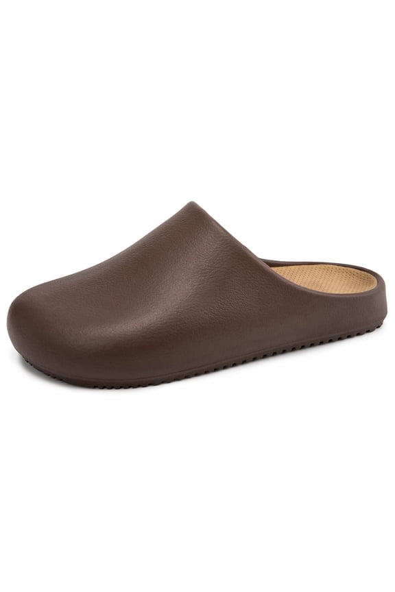 Women's EVA Clogs Garden Shoes Slip-on Indoor Outdoor Lightweight Comfort Soft Cushioned Insole with Arch Support Slip Resistant Sandals(Brown 6)
