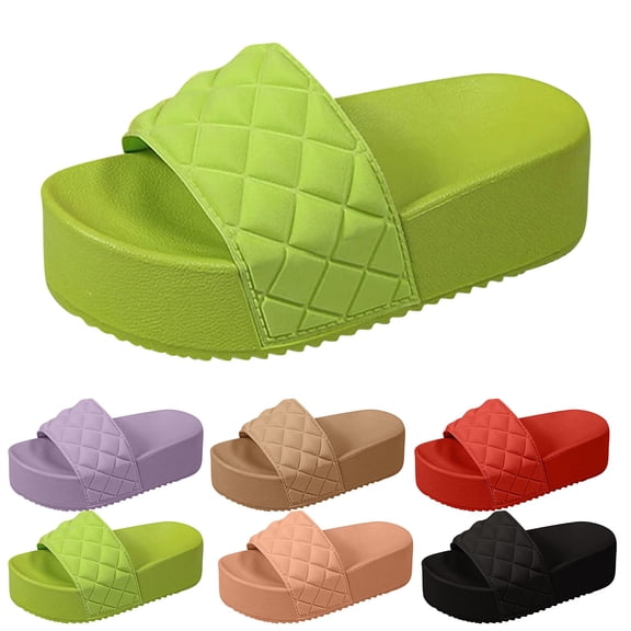 Women’s EVA Platform Slides Open Toe Lightweight Sandals Comfortable Pool Shoes Summer Beach Walking Footwear Red Size 8