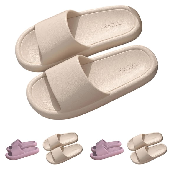 Women's EVA Slide Sandals Casual Spring Summer Non Slip Deodorant Shower Slippers Solid Color Open Toe Waterproof House Shoes for Bathroom Spa Indoor Outdoor Use