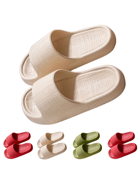 Women's EVA Slide Sandals Casual Spring Summer Thick Cushioned Non Slip Deodorant Shower Slippers Solid Color Open Toe Waterproof House Shoes for Bathroom Spa Indoor Outdoor Use