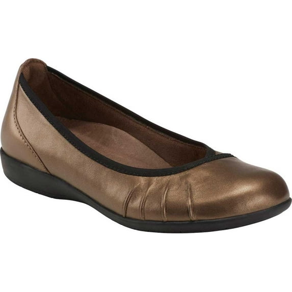 Women's Earth Alder 2 Derby Ballet Flat Bronze Metallic Leather 7 M